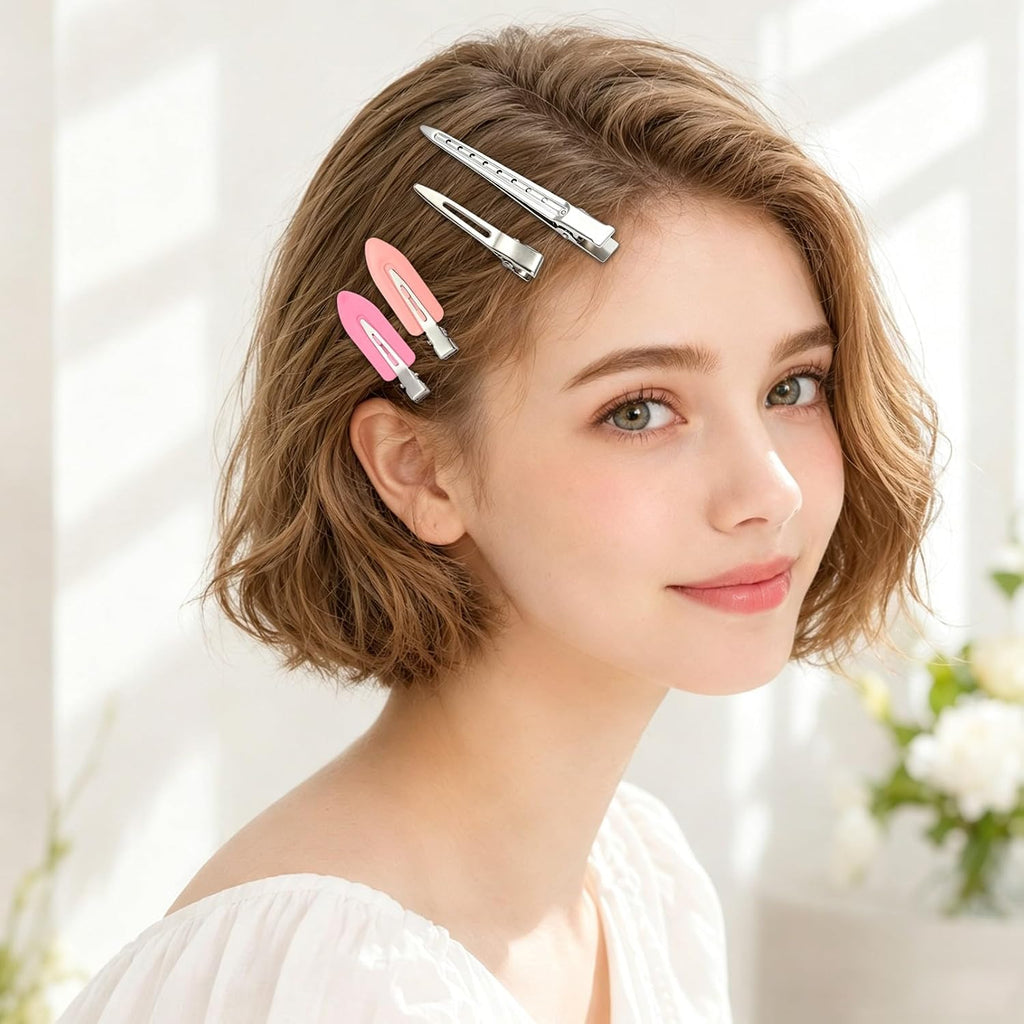 50PCS Metal Duckbill Hair Clips, Pin Curl Clips & Creaseless Hair Clips