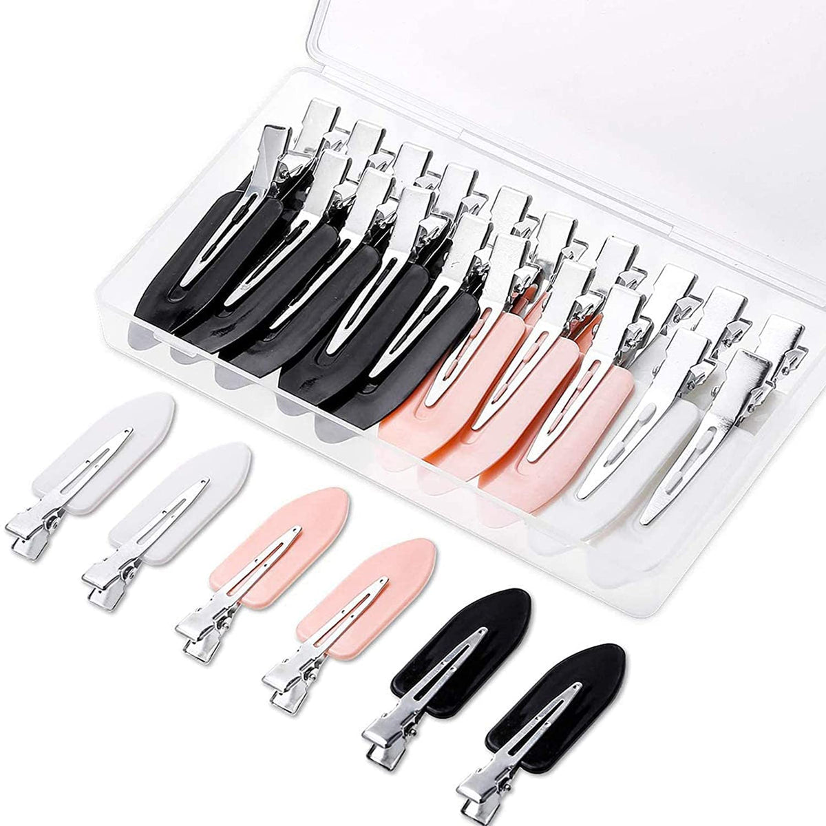 Gingbiss 20 Pcs No Bend Hair Clips, No Crease Flat Barrettes in Storage Box