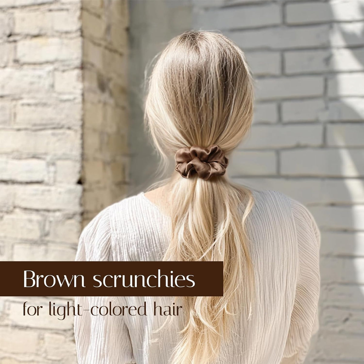 OLESILK 100% Mulberry Silk Scrunchies for Women, Hair Ties No Damage 3 Pack