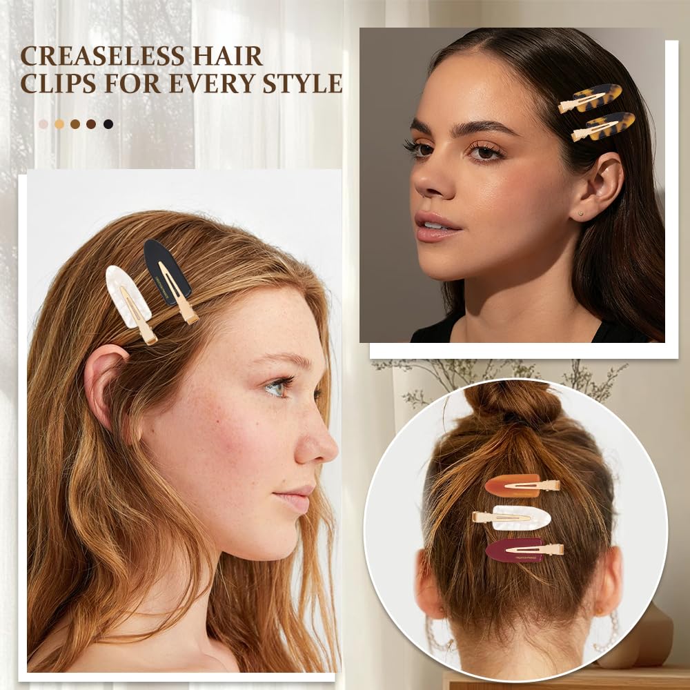 No Crease Creaseless No Bend, Bang Hair Clips For Styling Non Slip Flat Clips For Makeup Hair Accessories For Women Girls,12 PCS