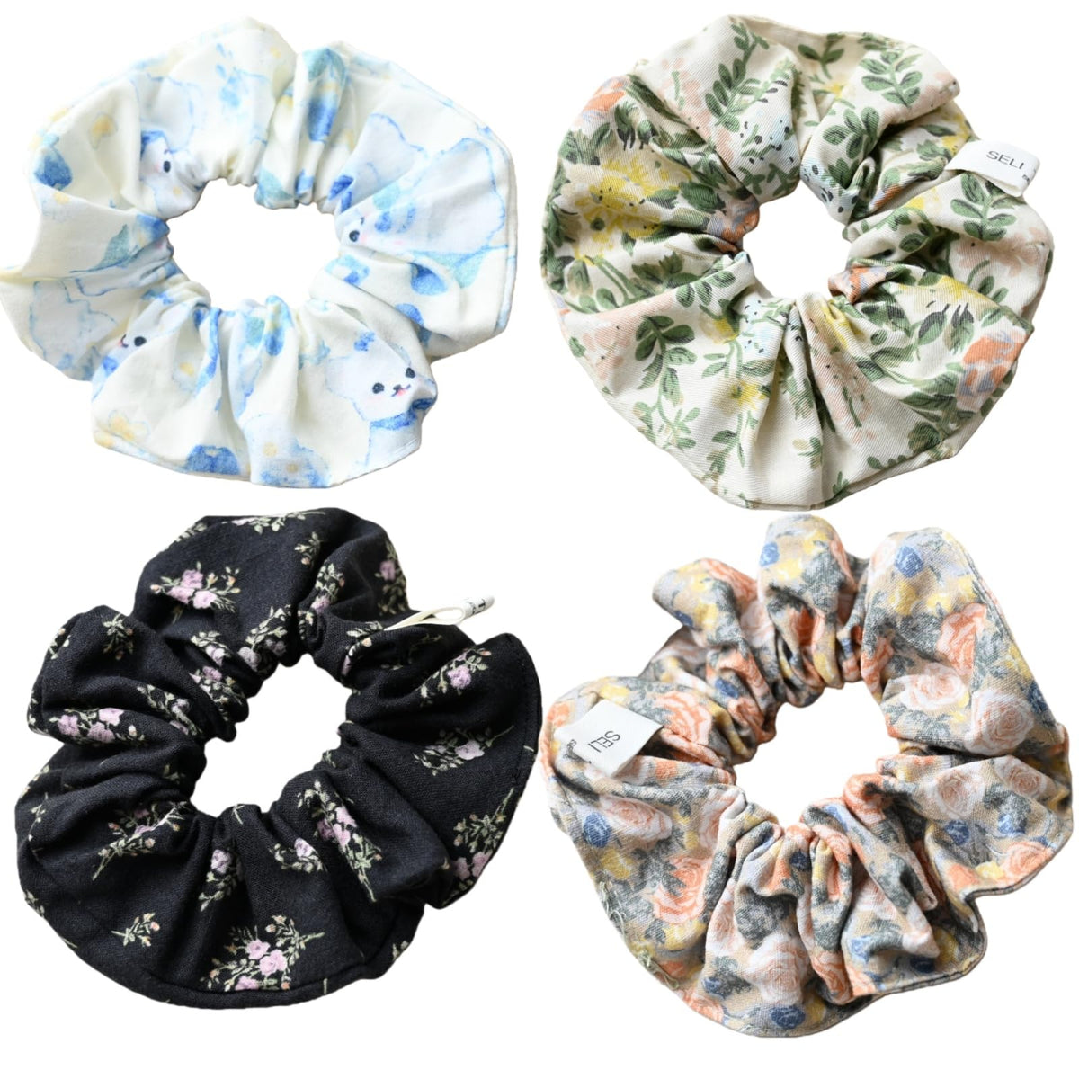 : Chic Striped Hair Scrunchies for Girls and Women，Elastic Hair Bands，for everyday styling，4 in pack，scrunchies (a)