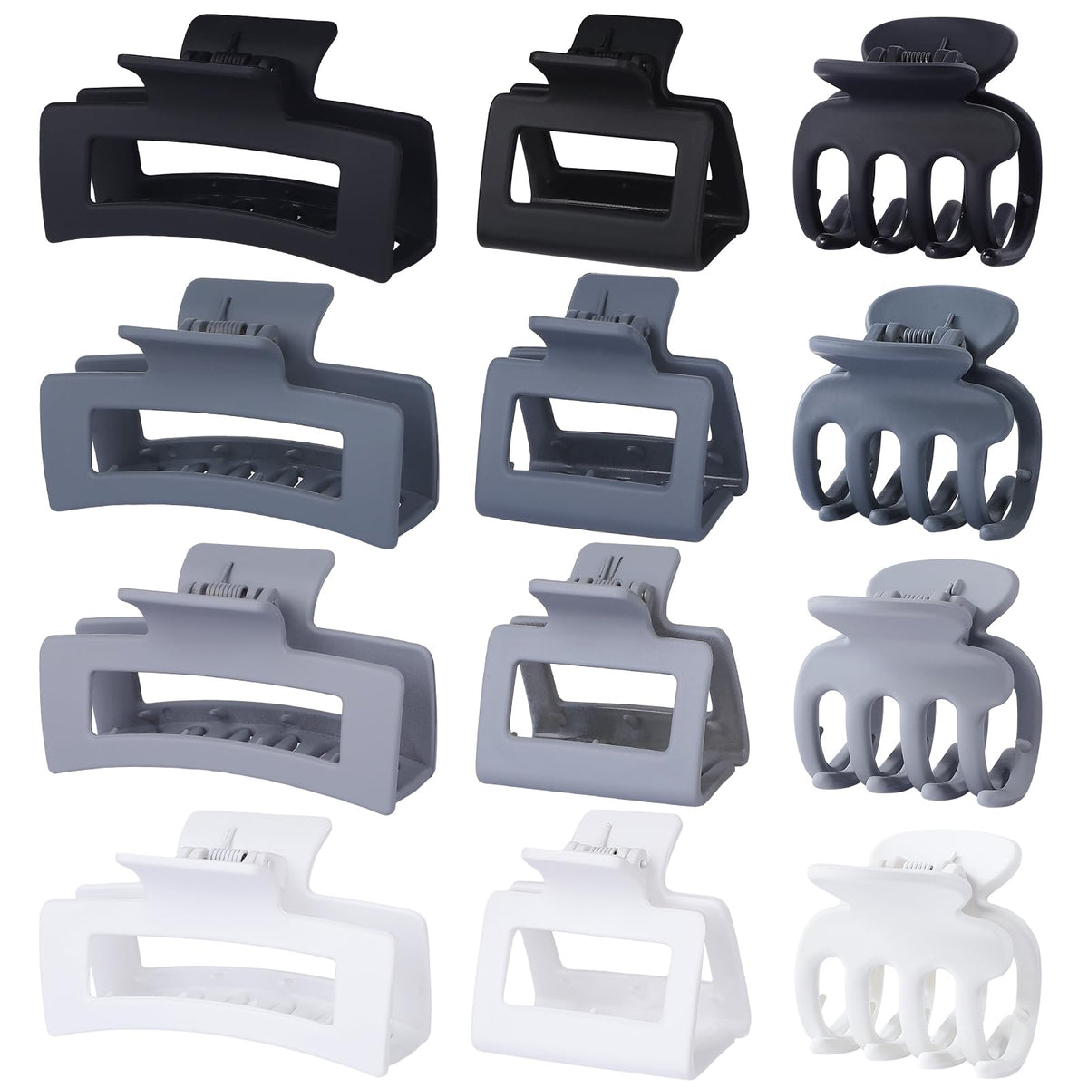 SMKSL 12 Pcs Hair Claw Clips for Women & Girls 3 Styles Hair Accessories