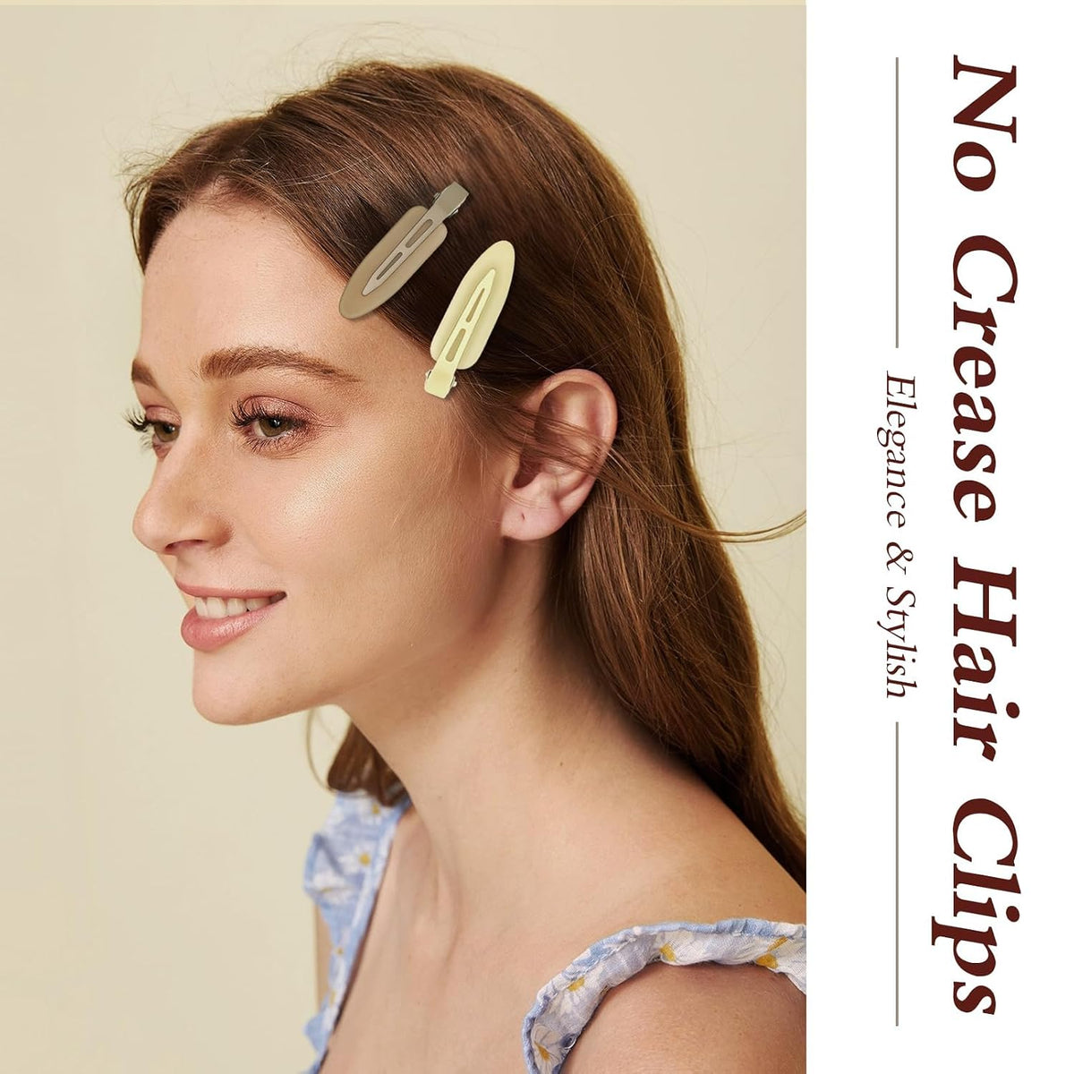 14 Pcs Creaseless No Crease No Bend Flat Hair Clips Non Slip Makeup Clips For Women Ladies Duckbill Hair Accessories for Salon Hairstyle Matte Black Brown Beige Leopard