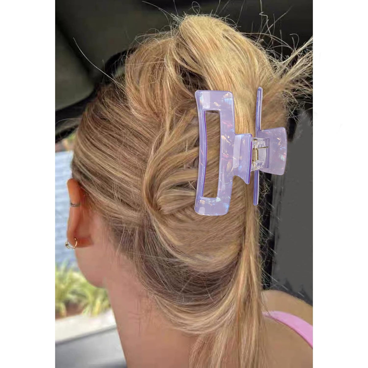 Magicsky 10 Pcs Large Resin Hair Claw Clips For Women Thick Thin Hair Updos