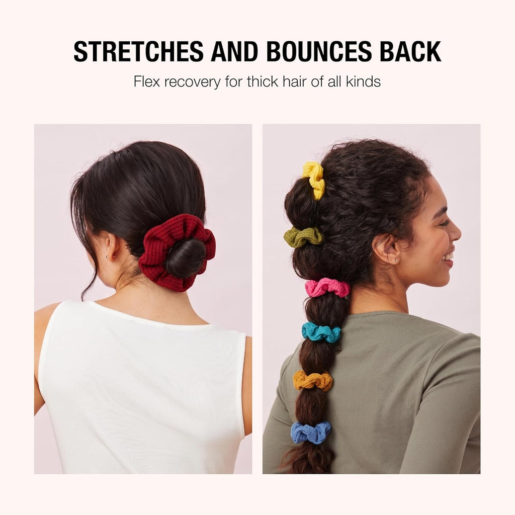 Scünci Hair Scrunchies, Waffle Knit Cotton, No-Damage, 36 Count