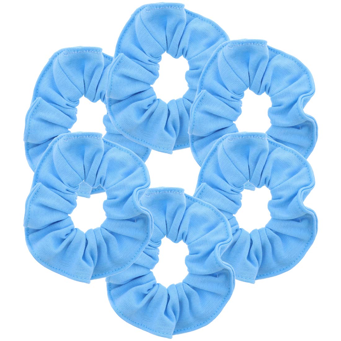 Motique Accessories Large Scrunchies for Women, Pack of 6, Black