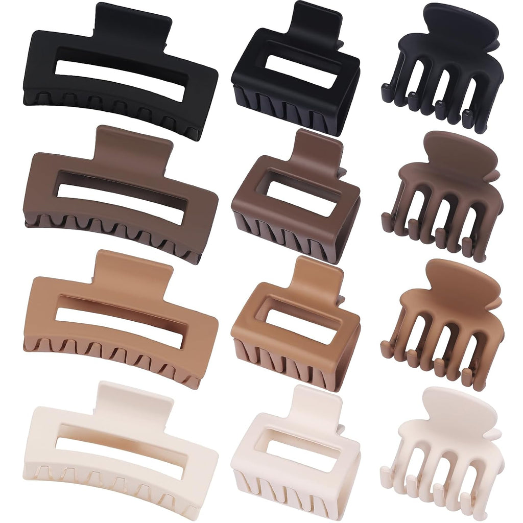 SMKSL 12 Pcs Hair Claw Clips for Women & Girls 3 Styles Hair Accessories