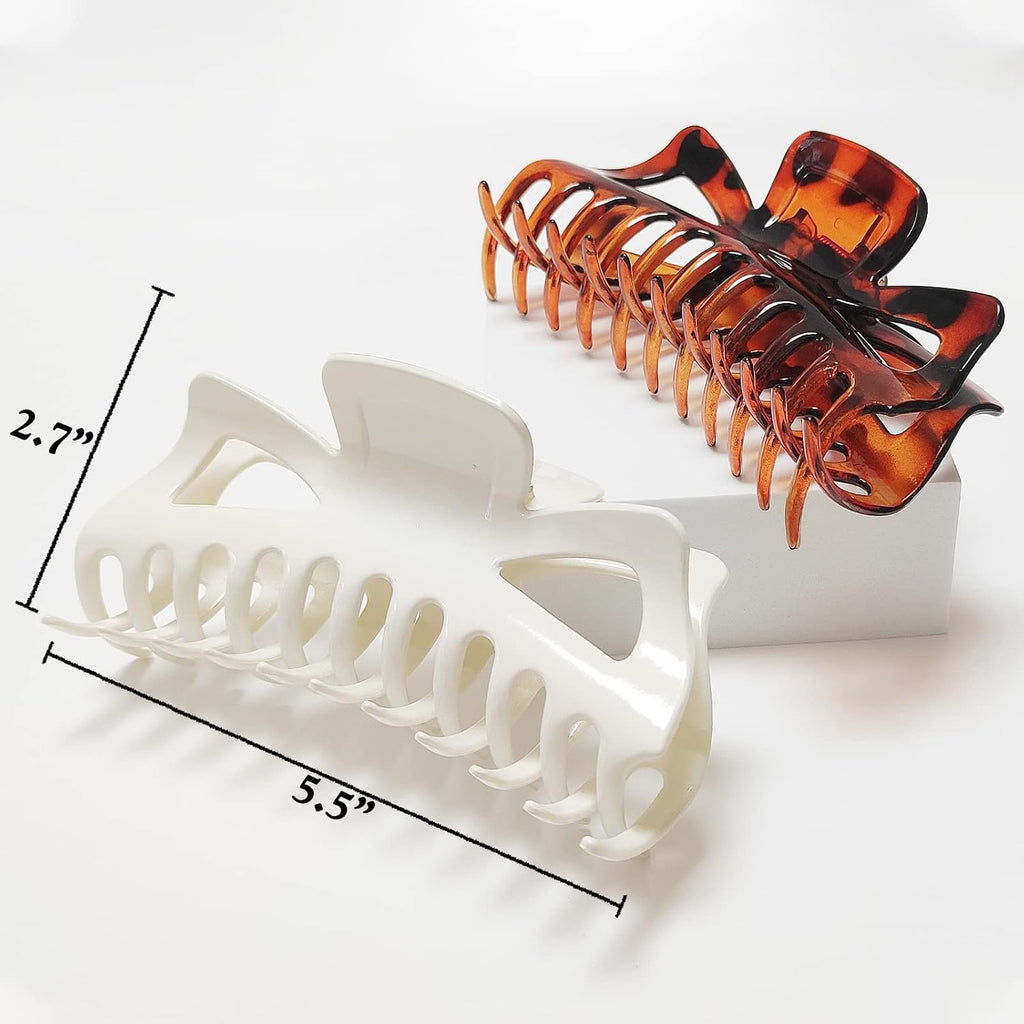 5.5” Large Hair Claw Clips, Big Hair Clips Enough to Hold Your Hair, Hair Clips for Women Thick Hair (Shiny-4pcs)