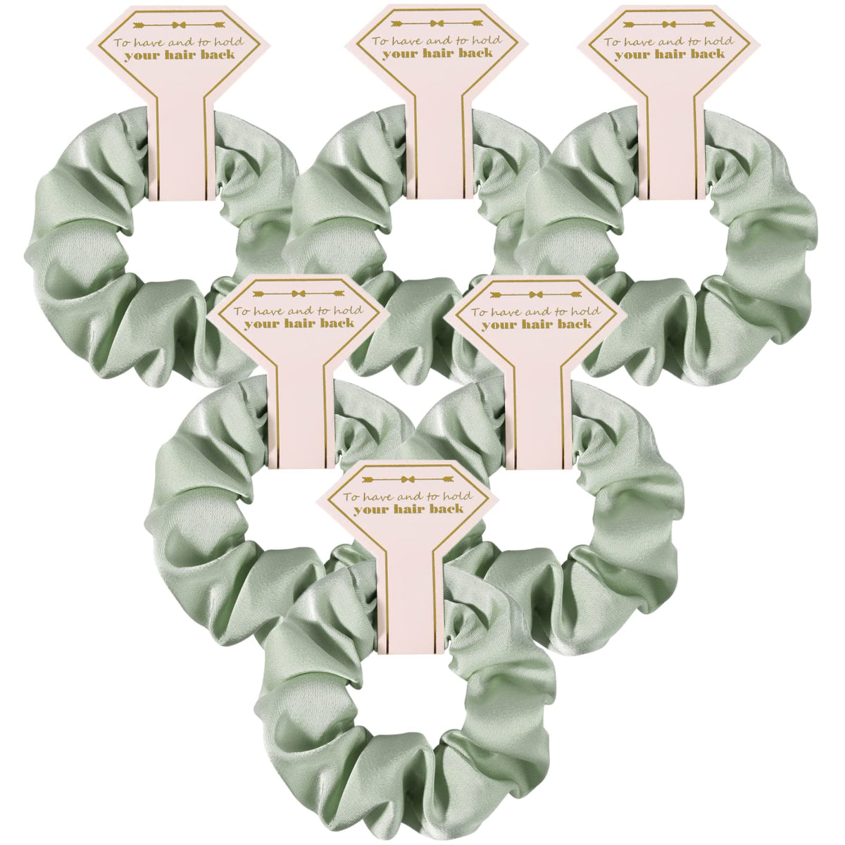 Satin Bridesmaid Scrunchies Bachelorette Hair Ties Set of 6 Bridal Shower No Damage Hairties ideas Gift for Wedding Party Favors Bridesmaid Proposal Gifts (Dusty Blue)