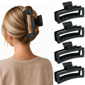 5 Inch XL Jumbo Large Claw Clips, 4-Pack Oversized Rectangle Big Hair Clips for Women, Non-Slip Dark & Light Leopard