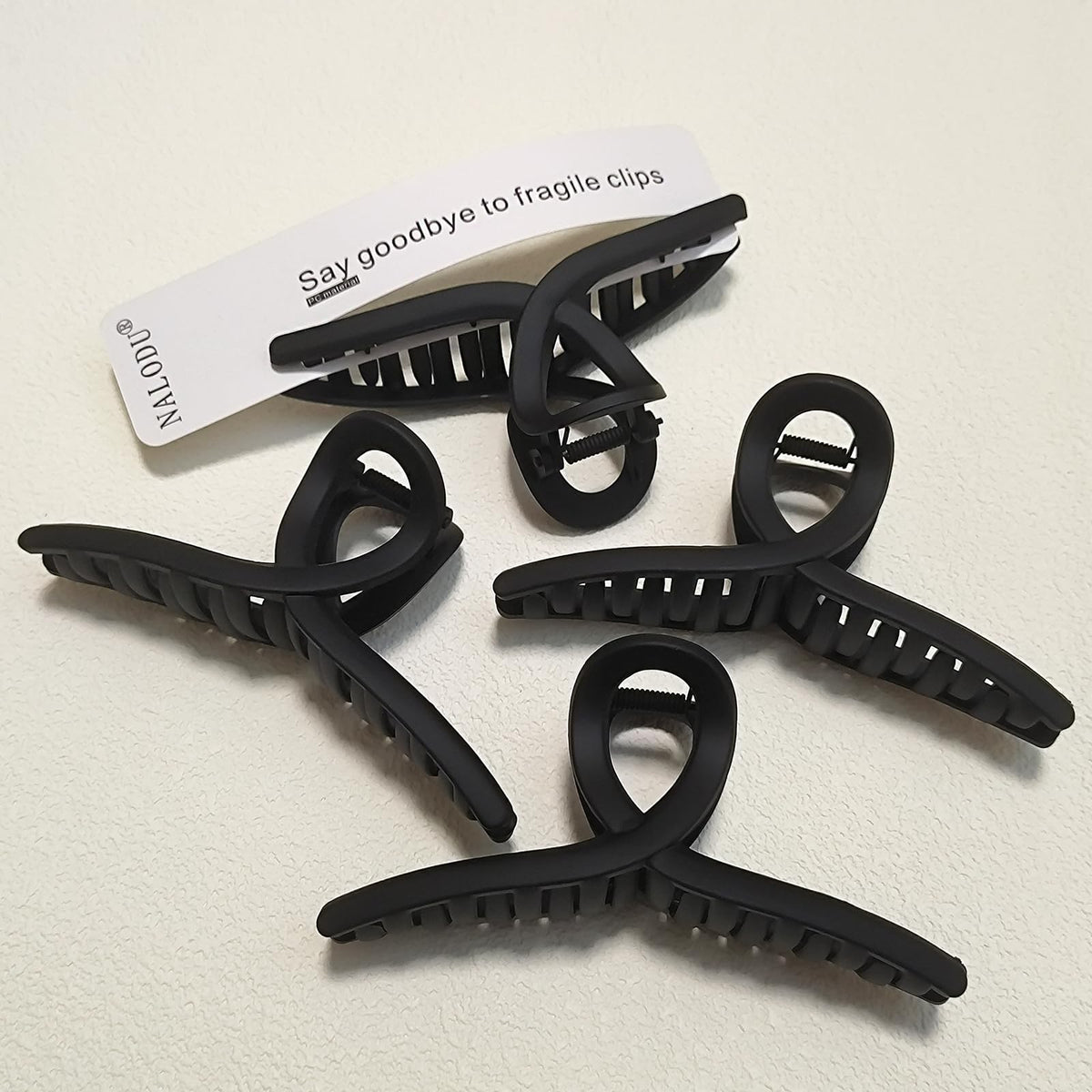 4.3 Inch Hair Claw Clips Large No Slip Big Matte Jaw Butterfly Clip for Thin Fine Thick Hair Women, 4 Pack