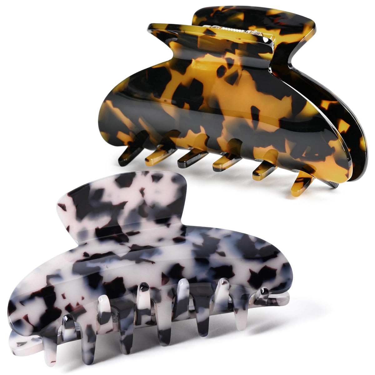 2PCS Hair Claw Banana Clips tortoise Barrettes Celluloid French Design Barrettes celluloid Leopard print Large Fashion Accessories for Women Girls