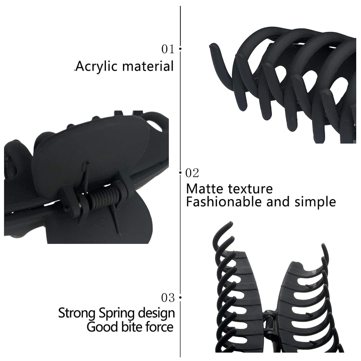 OWIIZI 4.3" Large Hair Claw Clips for Women Long Thick Hair (4 Packs)
