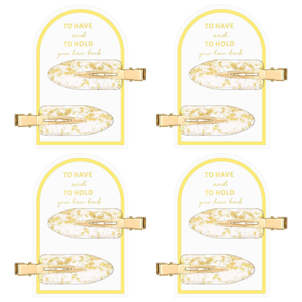 8 Pcs Creaseless Hair Clips No Crease Hair Clips No Bend Glitter Gold Bangs Clip for Makeup Creaseless Gold HairAccessories Bridesmaid Gifts HairSetting Clip