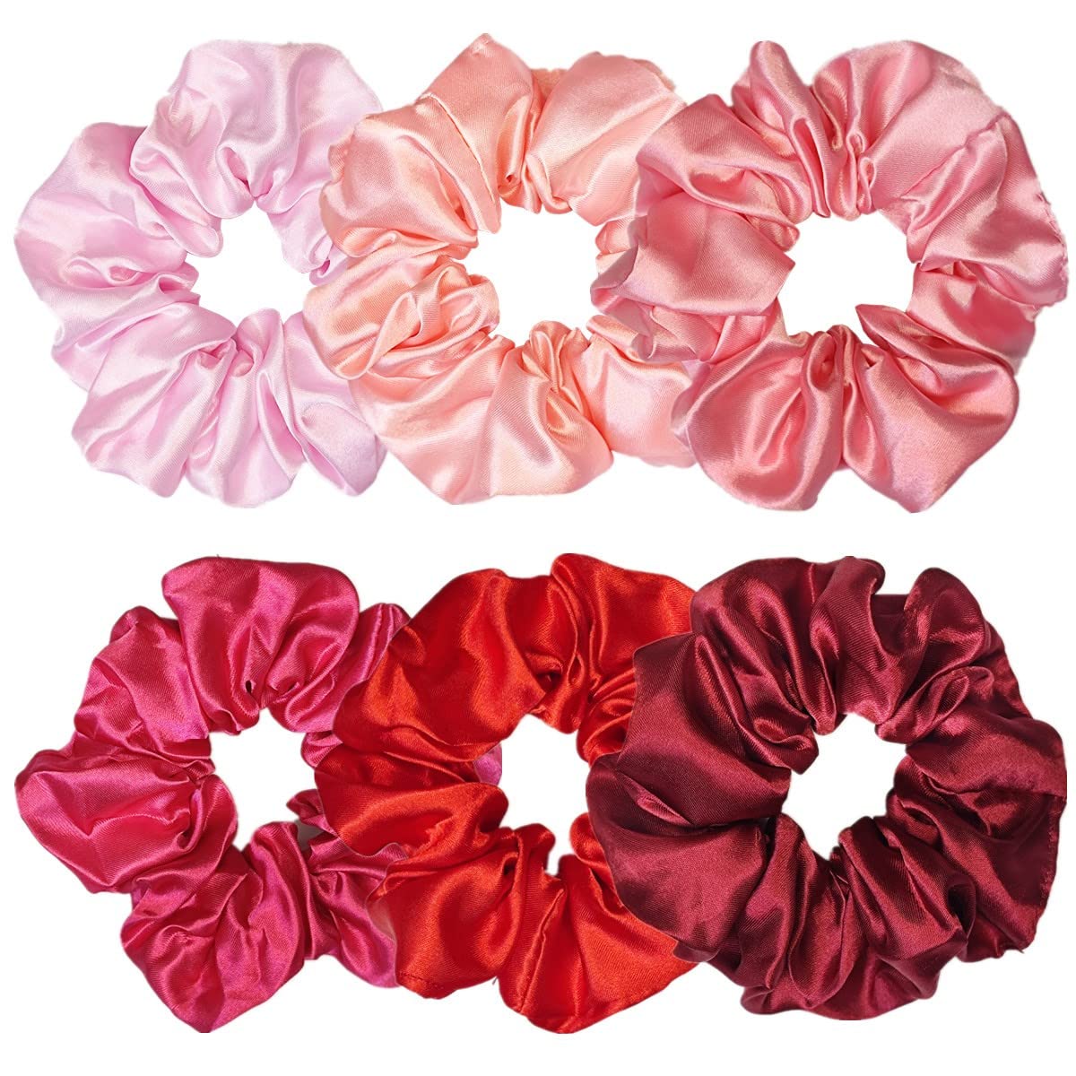 Sufermoe 6 Pcs Satin Silk Hair Scrunchies, 4.5 Inch, Dark Brown, Hair Accessories for Women and Girls