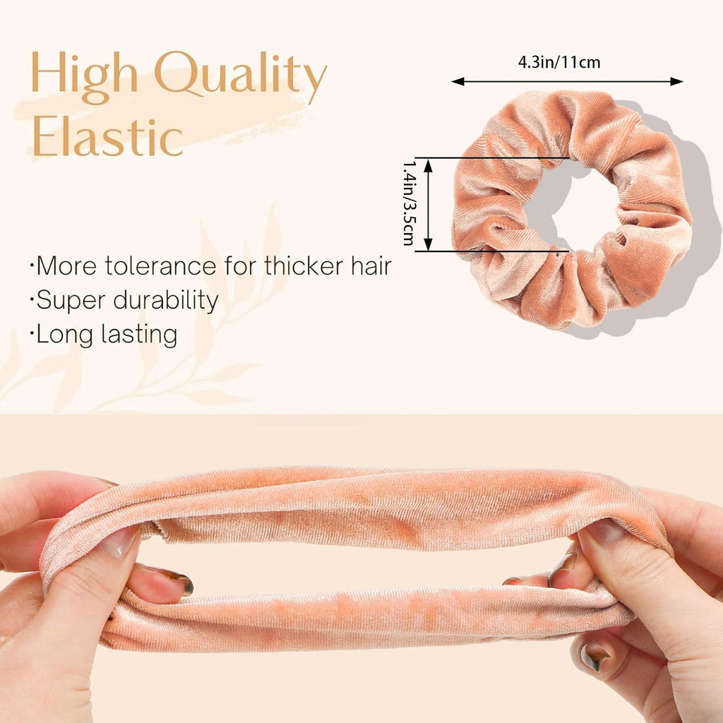 Whaline 12 Pack Velvet Hair Scrunchies for Women, 12 Colors