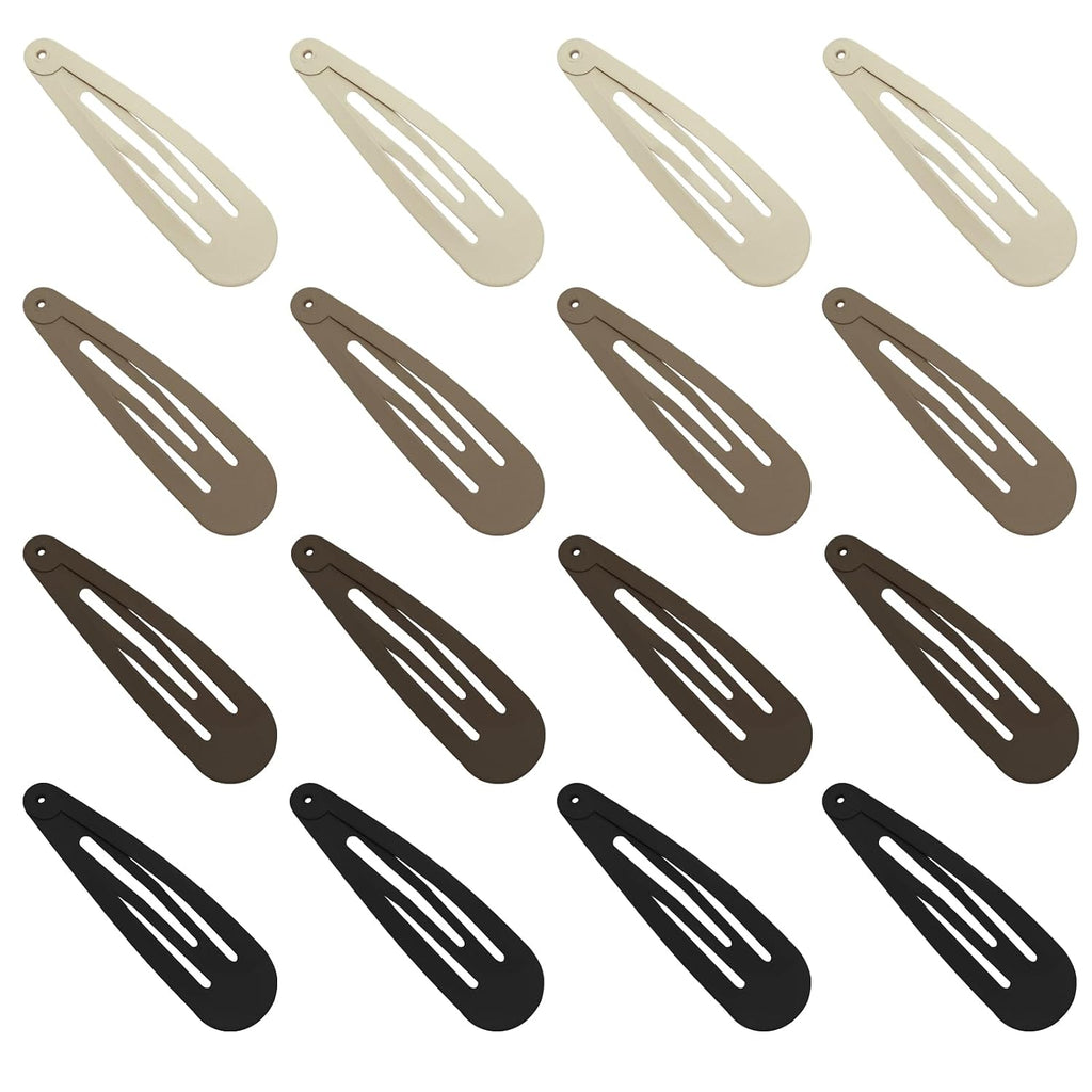 GKETN Snap Hair Clips for Women and Girls Water Drop Non Slip Hair Barrettes Matte Finished Metal Hair Clips Accessory Mixed Color 16 PCS 1.89"