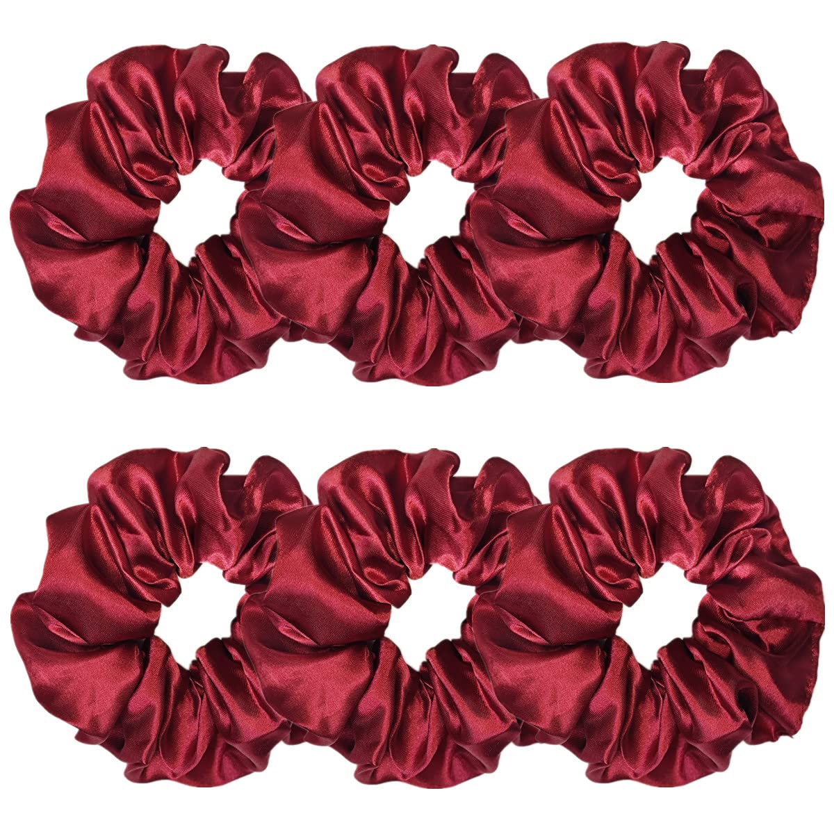 Sufermoe 6 Pcs Satin Silk Hair Scrunchies, 4.5 Inch, Dark Brown, Hair Accessories for Women and Girls