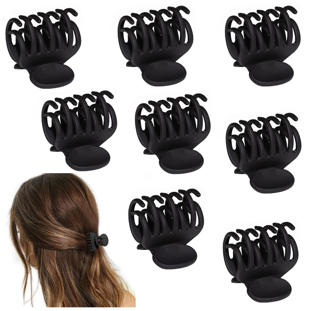 1.6" Matte Small Double Row Teeth Hair Clips for Women Hair Claw Clips