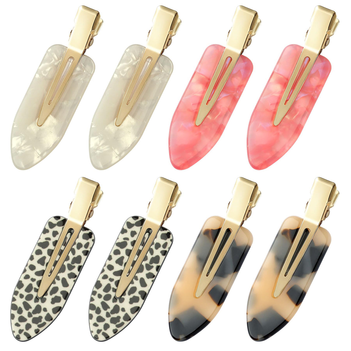 YIERSO 8 Pcs No Bend Hair Clips No Crease Makeup Duckbill Clip for Women
