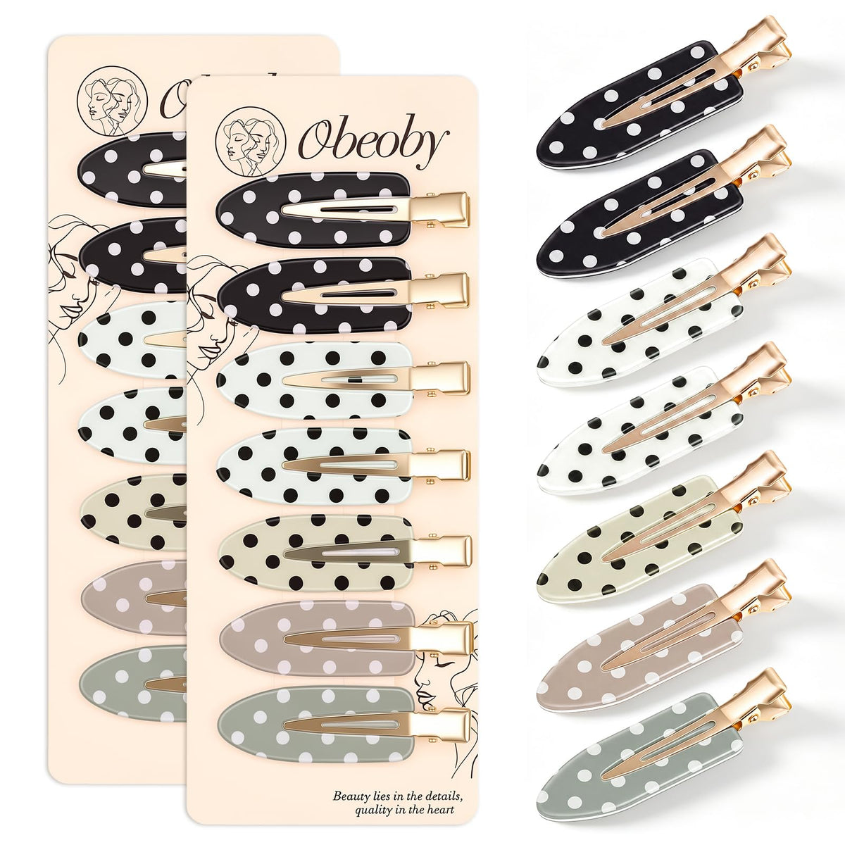 obeoby 14 Pcs No Crease Hair Clips For Women Girls Makeup Styling, 2.36 In