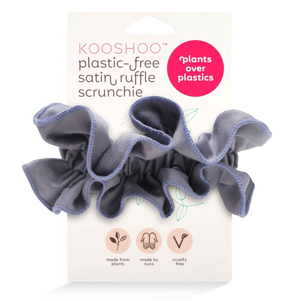 KOOSHOO Scrunchies - Organic Cotton Scrunchie Set Made from Plants - Washable, Durable, No-Damage Accessories for All Hair Types - Fair Trade, Ethically Made, Vegan - 2ct - Macchiato Brown