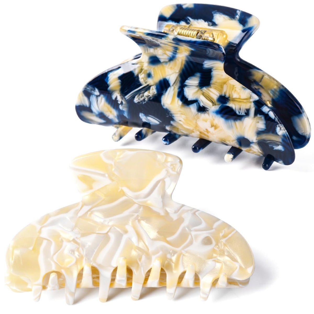 2PCS Hair Claw Banana Clips tortoise Barrettes Celluloid French Design Barrettes celluloid Leopard print Large Fashion Accessories for Women Girls