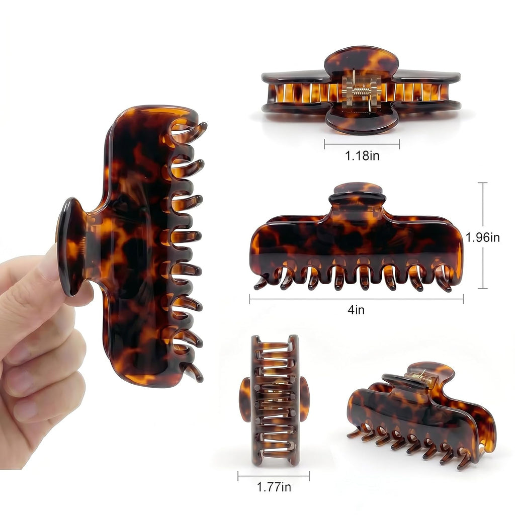 Tortoise Shell Claw Clip,4 Inch Large Acetate Hair Clip for Women