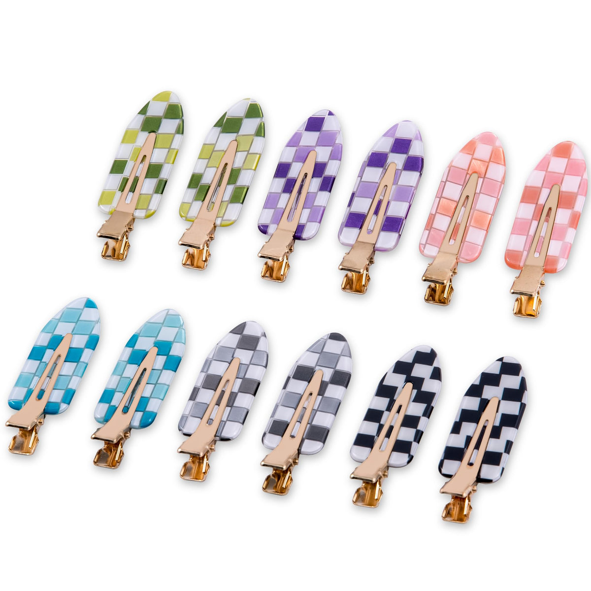 No Crease Creaseless No Bend Hair Clips For Styling Non Slip Flat Clips For Makeup Hair Accessories For Women,White Gold Color,12 PCS