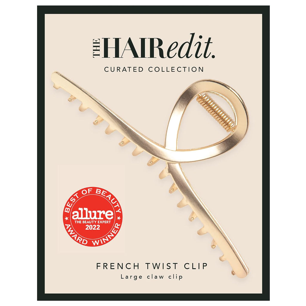 The Hair Edit French Twist Claw Clip, Metal Hair Clip for Women, Soft Gold