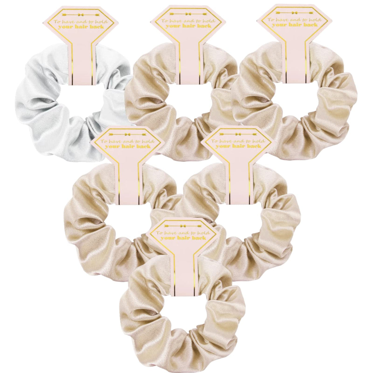 Satin Bridesmaid Scrunchies Bachelorette Hair Ties Set of 6 Bridal Shower No Damage Hairties ideas Gift for Wedding Party Favors Bridesmaid Proposal Gifts (Dusty Blue)