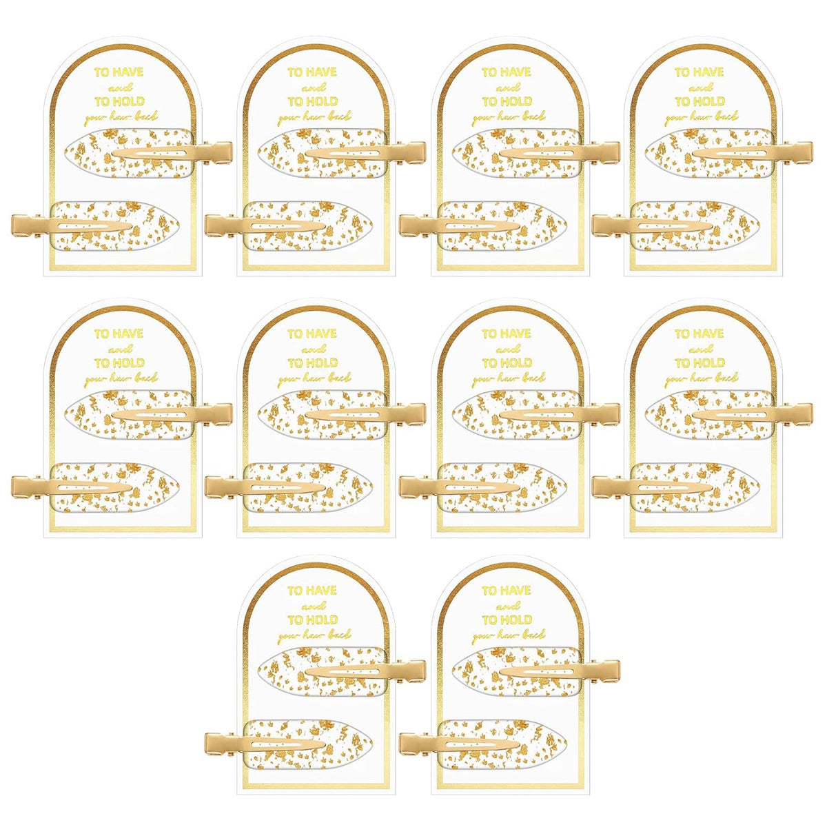 20 Pcs No Crease Hair Clips, Gold, Modern, Glitter, Formal