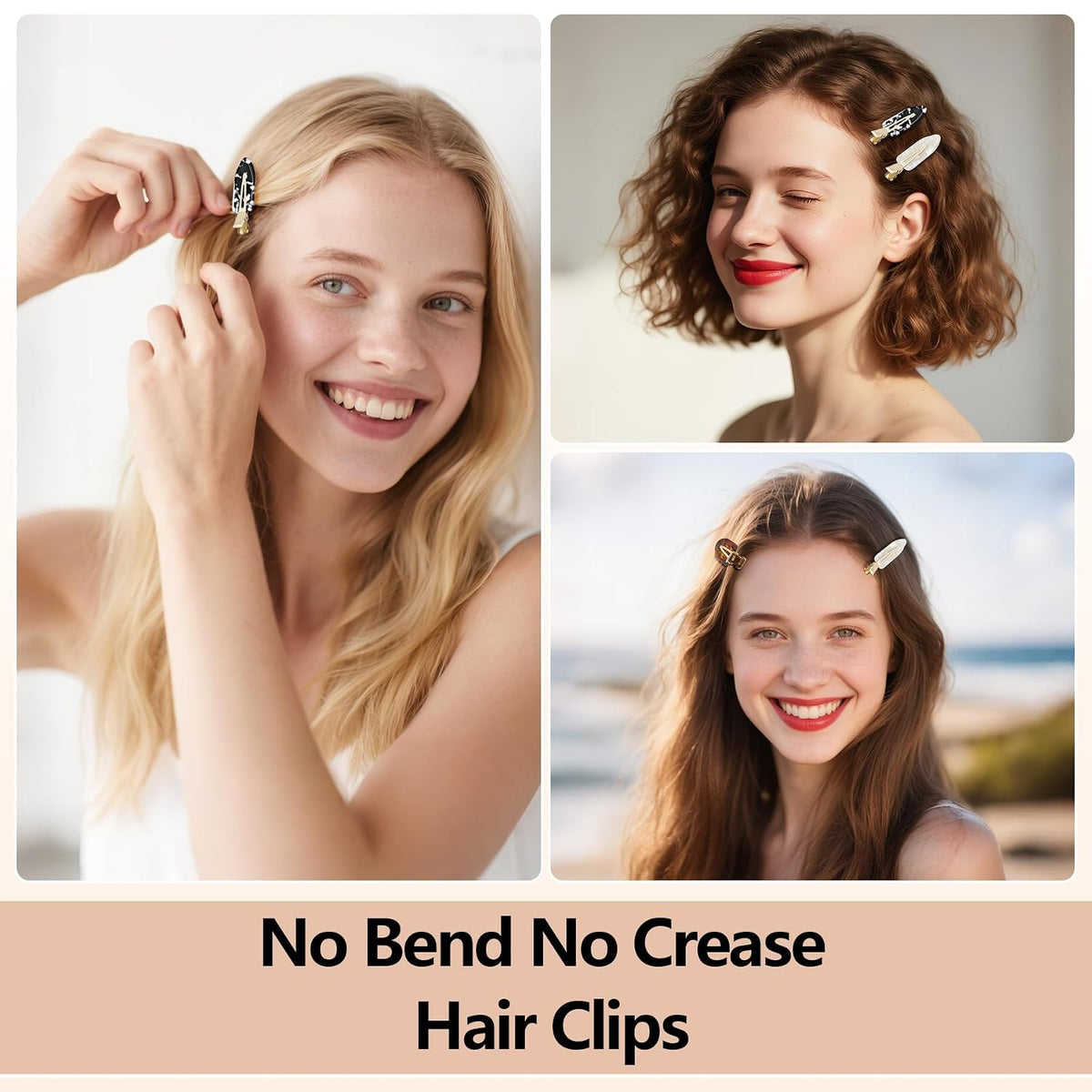 YIERSO 8 Pcs No Bend Hair Clips No Crease Makeup Duckbill Clip for Women