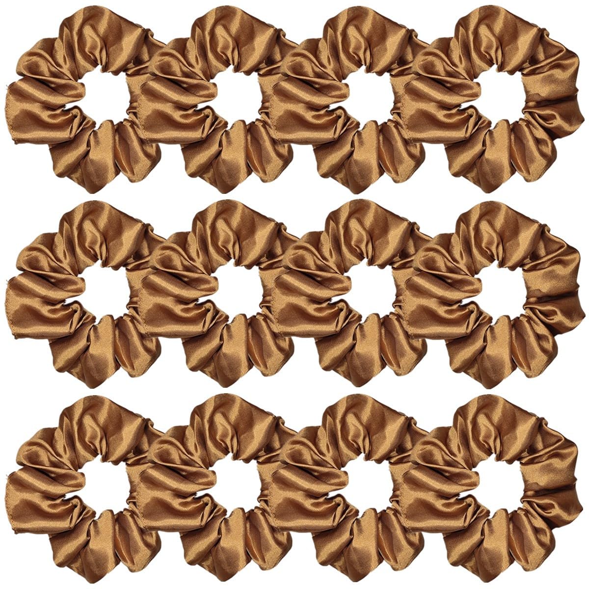 12 Pcs Satin Silk Scrunchies Soft Hair Ties Fashion Hair Bands Hair Bow Ropes Elastic Bracelets Ponytail Holders Hair Accessories for Women Girls (4.5 Inch, Assorted Multi-color)