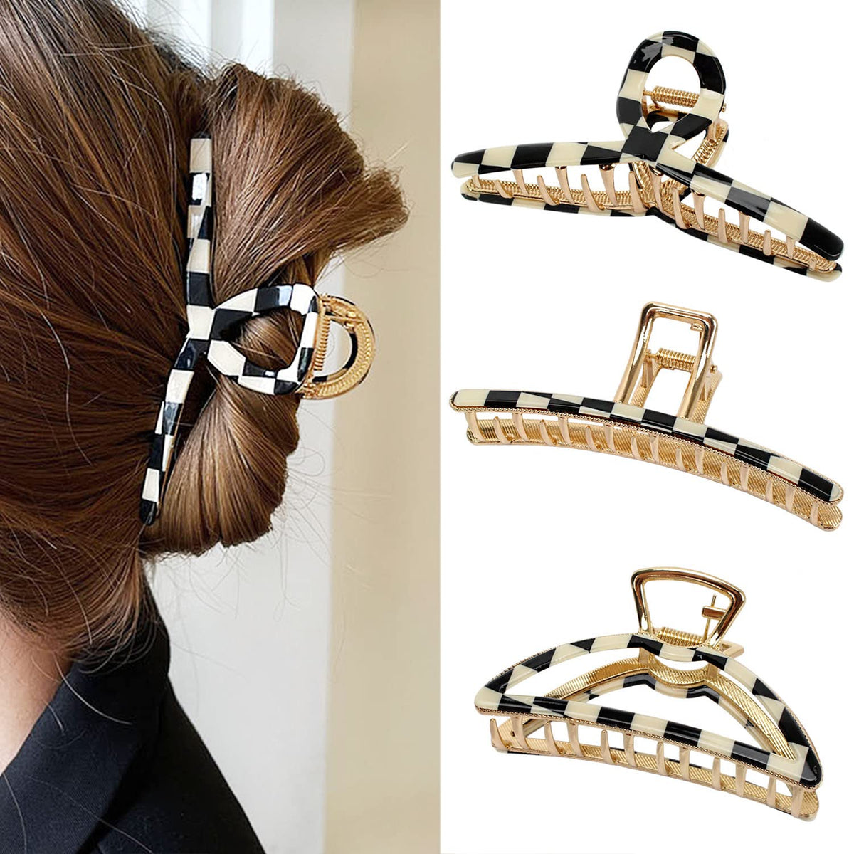 Big Hair Claw Clips - Butterfly Hair Accessories for Women and Girls with Long, Thick Hair - Large 5.1 Jelly Clips, 4 Pcs, Mother's Day Gifts