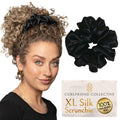Curlfriend Oversized Mulberry Silk Scrunchies for Women, XL, Hot Pink Peony