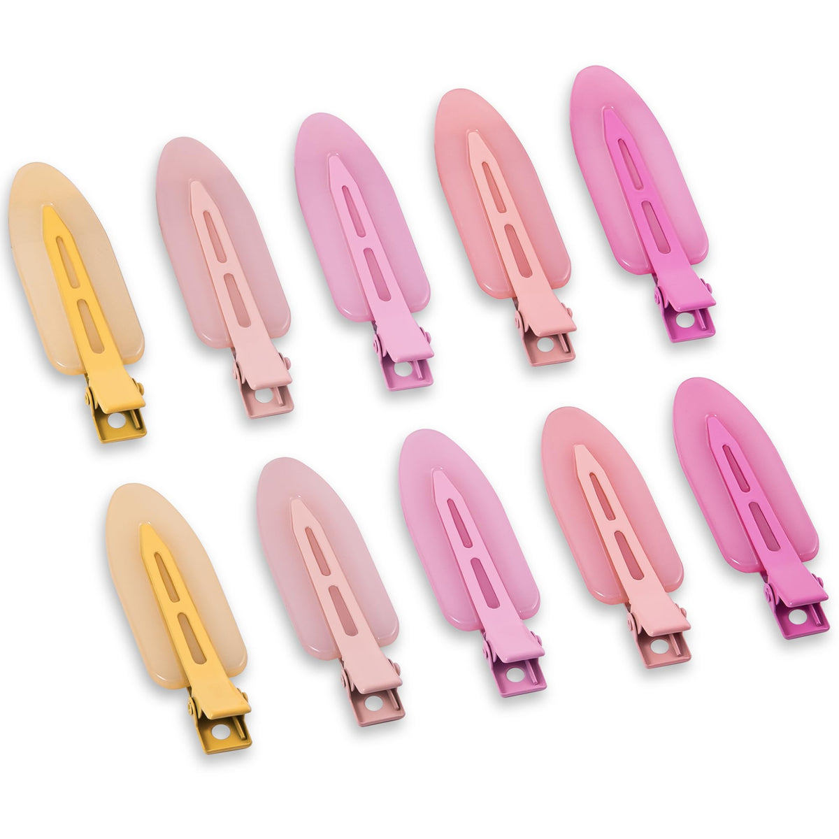 10 Pcs Creaseless No Crease No Bend Flat Hair Clips For Styling Non Slip Makeup Clips For Women Salon Hairstyle,Matte Black Brown Beige