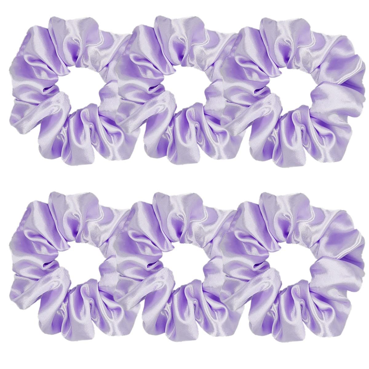 Sufermoe 6 Pcs Satin Silk Hair Scrunchies, 4.5 Inch, Dark Brown, Hair Accessories for Women and Girls