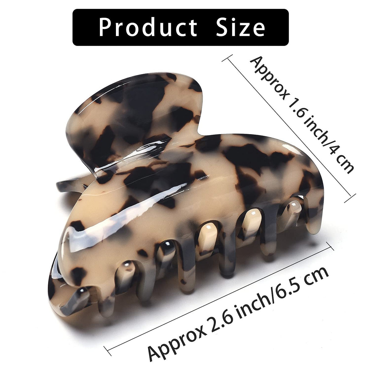 Medium Claw Hair Clips for Women Girls Tortoise Hair Jaw Clips Celluloid Hair Claw Clamps Leopard Print Hair Clasp 3 Pack