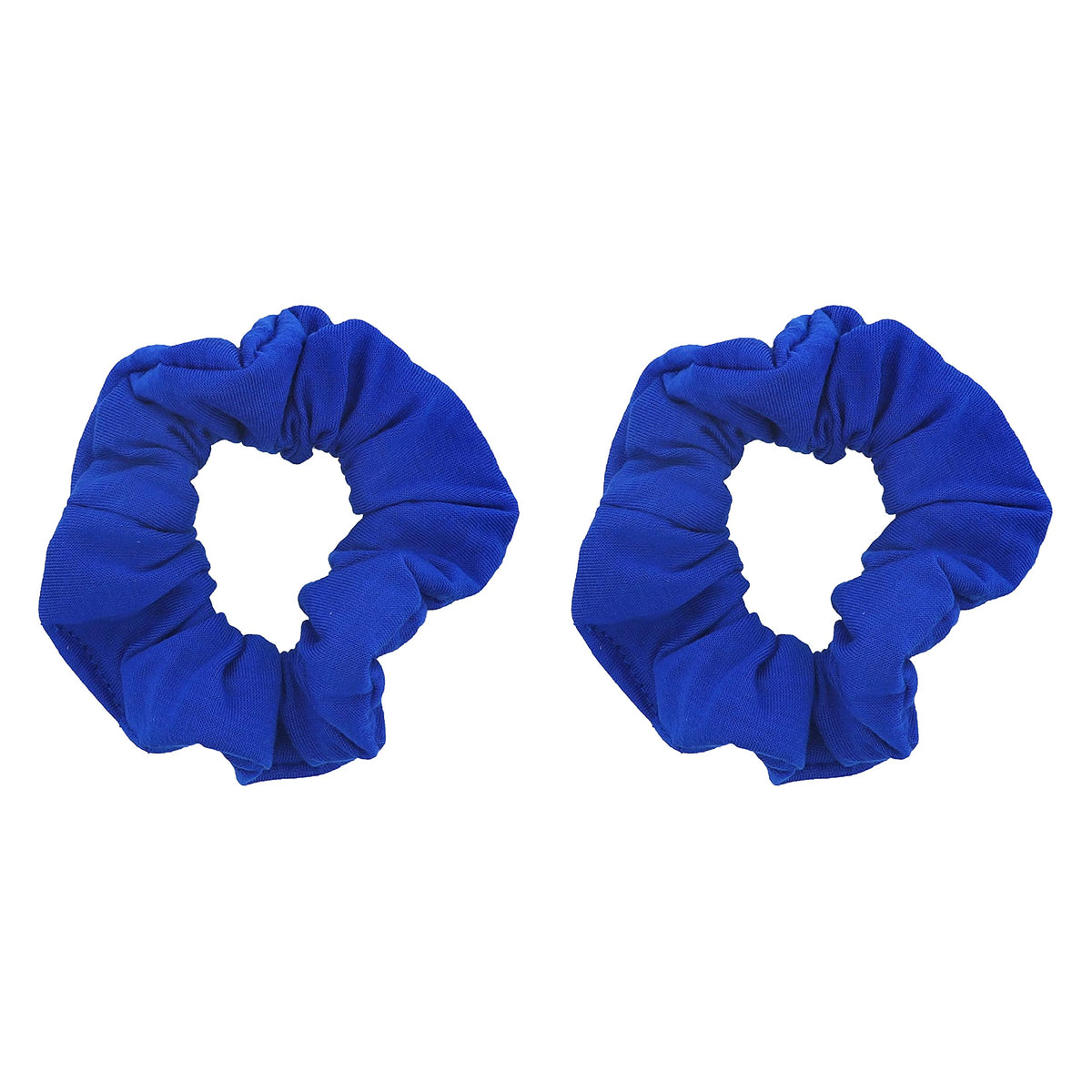 Motique Accessories Solid Scrunchies for Women, Set of 2, Navy Blue