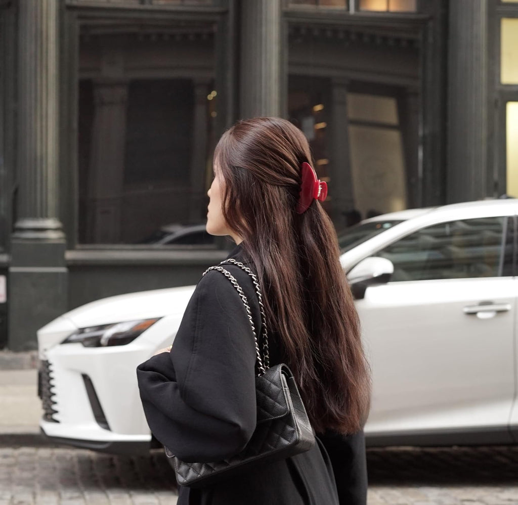 Luxury Red Claw Clip for Women | Our Large 4 Inch Hair Clip Creates Beautiful Half Ups, Secure Updos & Chic Every Day Styles | Premium Acetate Claw with Secure Hold & Snag Free Teeth for Easy Styling