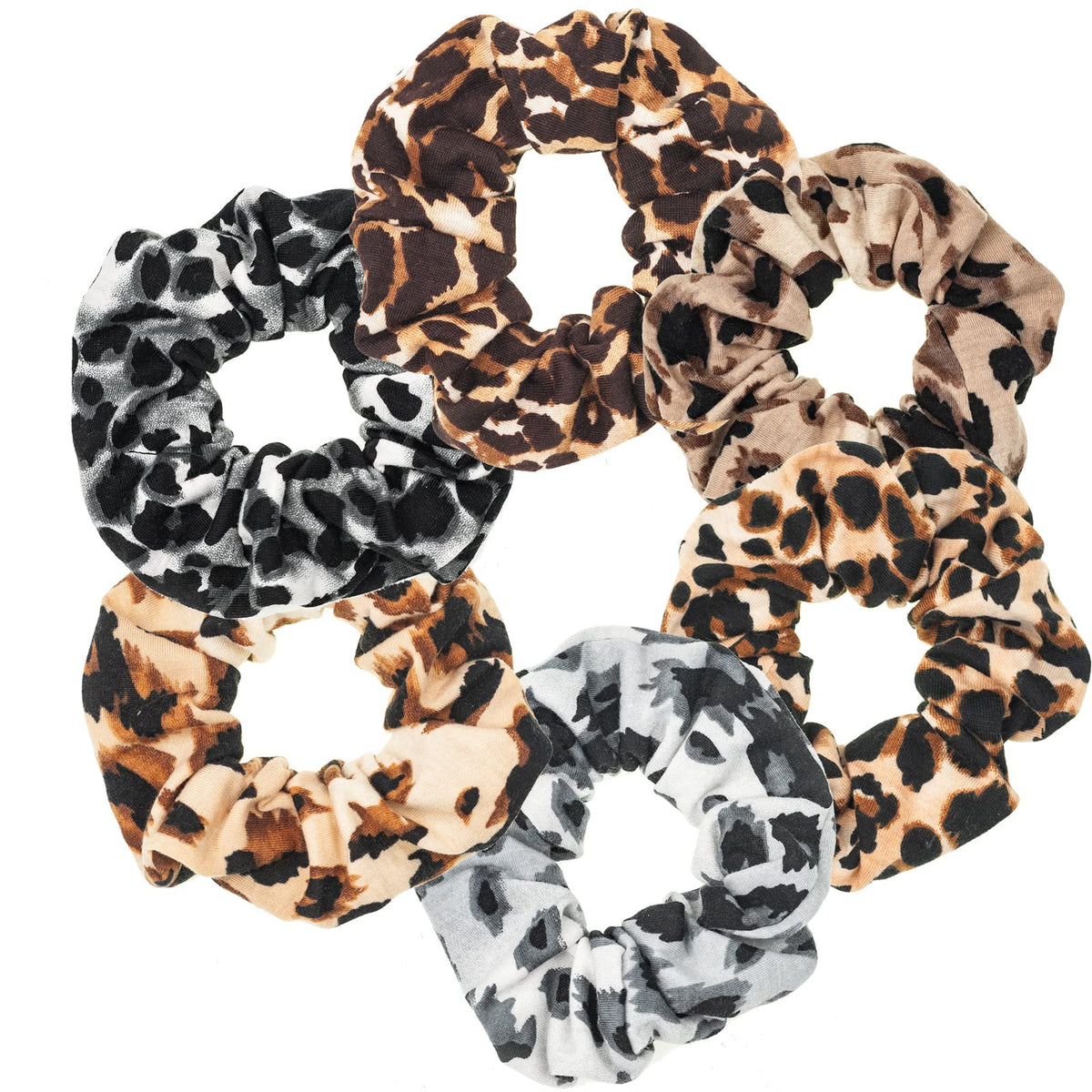 Bandana Print Scrunchies Hair Ties, 5PCS Cotton Hair Elastics for Women