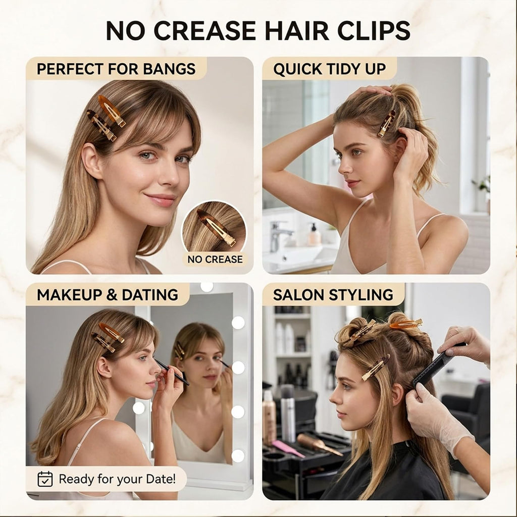 4 PCS No Crease Hair Clips for Women, Creaseless Hair Clip for Thick & Fine