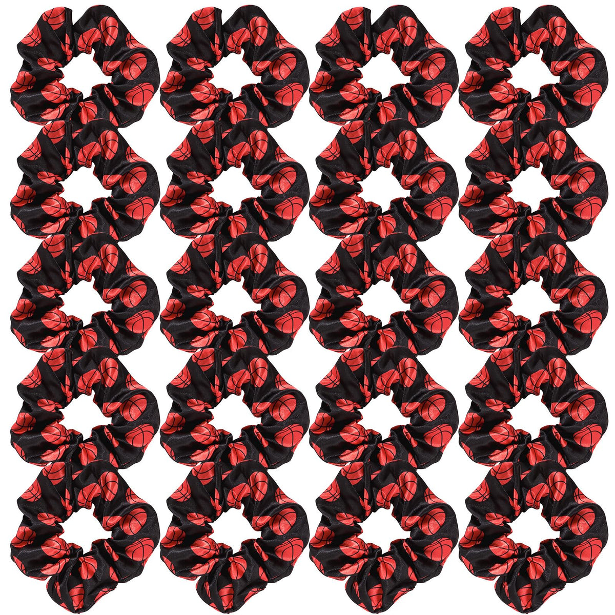 20 Pack Satin Scrunchies for Thick Hair, Hair Ties with Bow for Women's Hair, Bunny Ear Scrunchies, Hair Accessories for Girls, Silk Scrunchies in 20 Solid Warm Colors