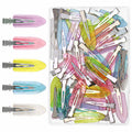 40PCS Transparent Glitter Alligator Sectioning Clips,No Crease Hair Clips for Styling,Non-Slip Salon Hair Clips for Makeup, Bangs, Curling & Face Washing(5-colors)