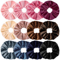 Brown Velvet Scrunchie for Thick Curly Hair, Soft Stretch Elastic