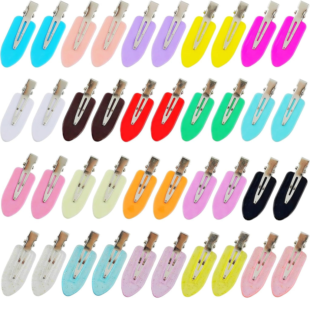 Creaseless Hair Clips for Makeup 40pcs No Crease Hair Clips No Bend Hairclip Styling Pins Non Dent Bang Tool for Makeup Hairpin for Women & Girls (Mutilcolor)