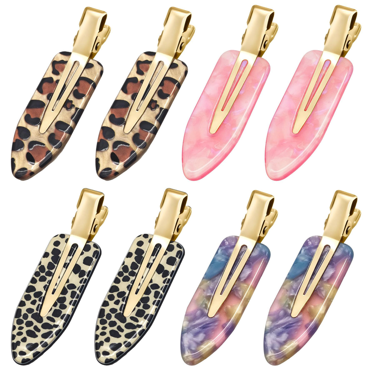 YIERSO 8 Pcs No Bend Hair Clips No Crease Makeup Duckbill Clip for Women