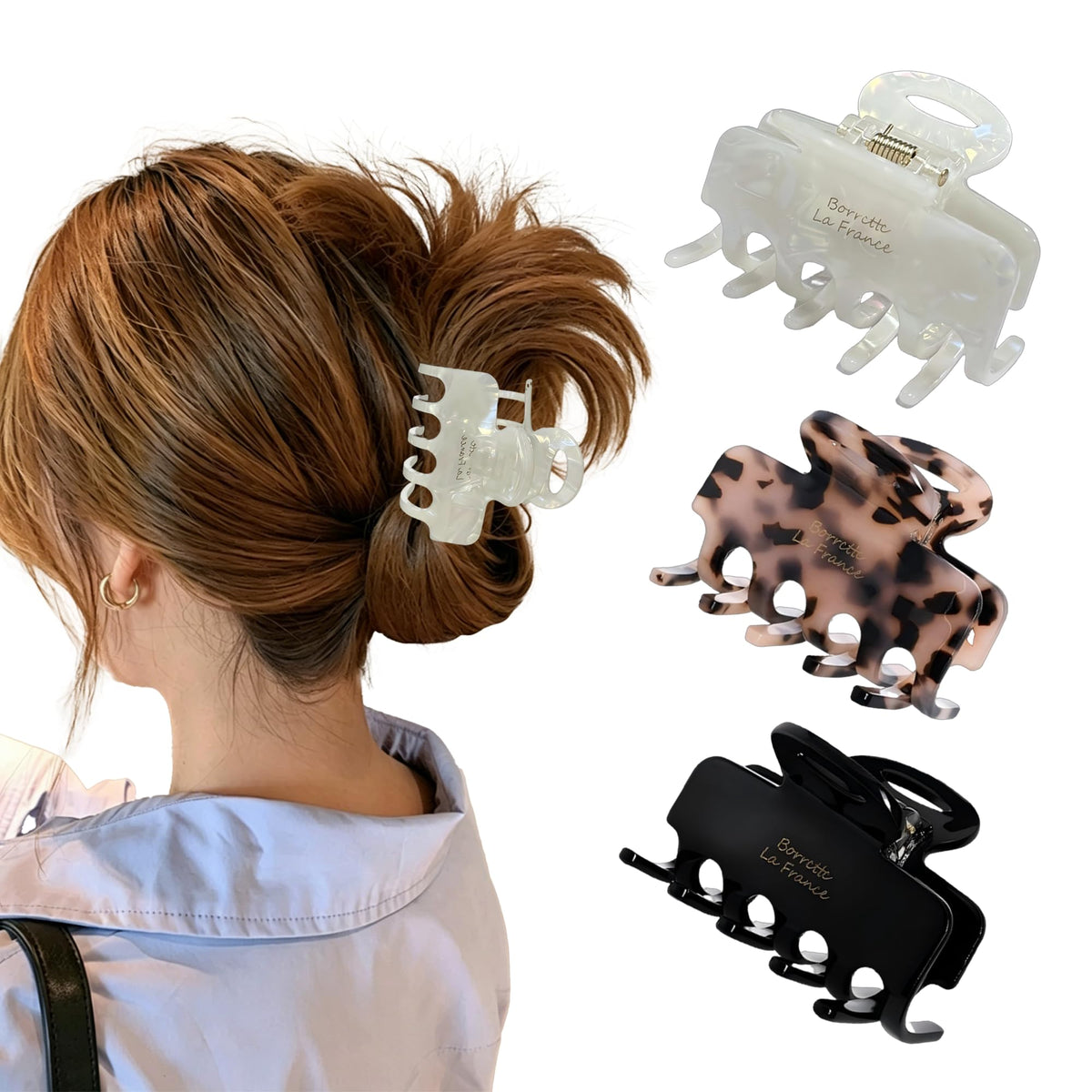 2 PCS Acetate Hair Claw Clips for Women,French Design Strong Hold Non-Slip Claw Clips for Thick Hair, 2026 New