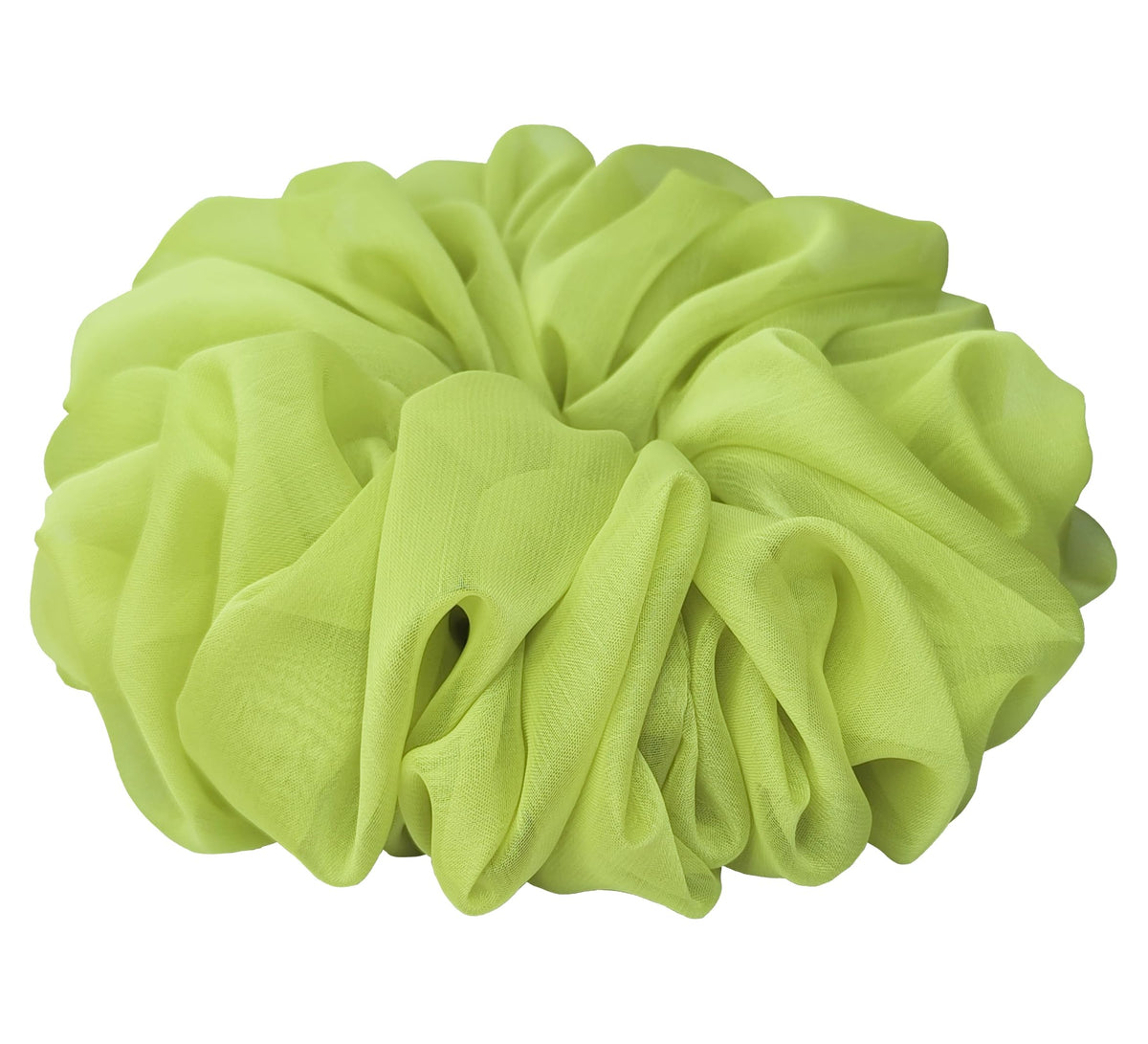 38 Colors Available, Soft Sheer Chiffon Big Hair Scrunchies (Black)